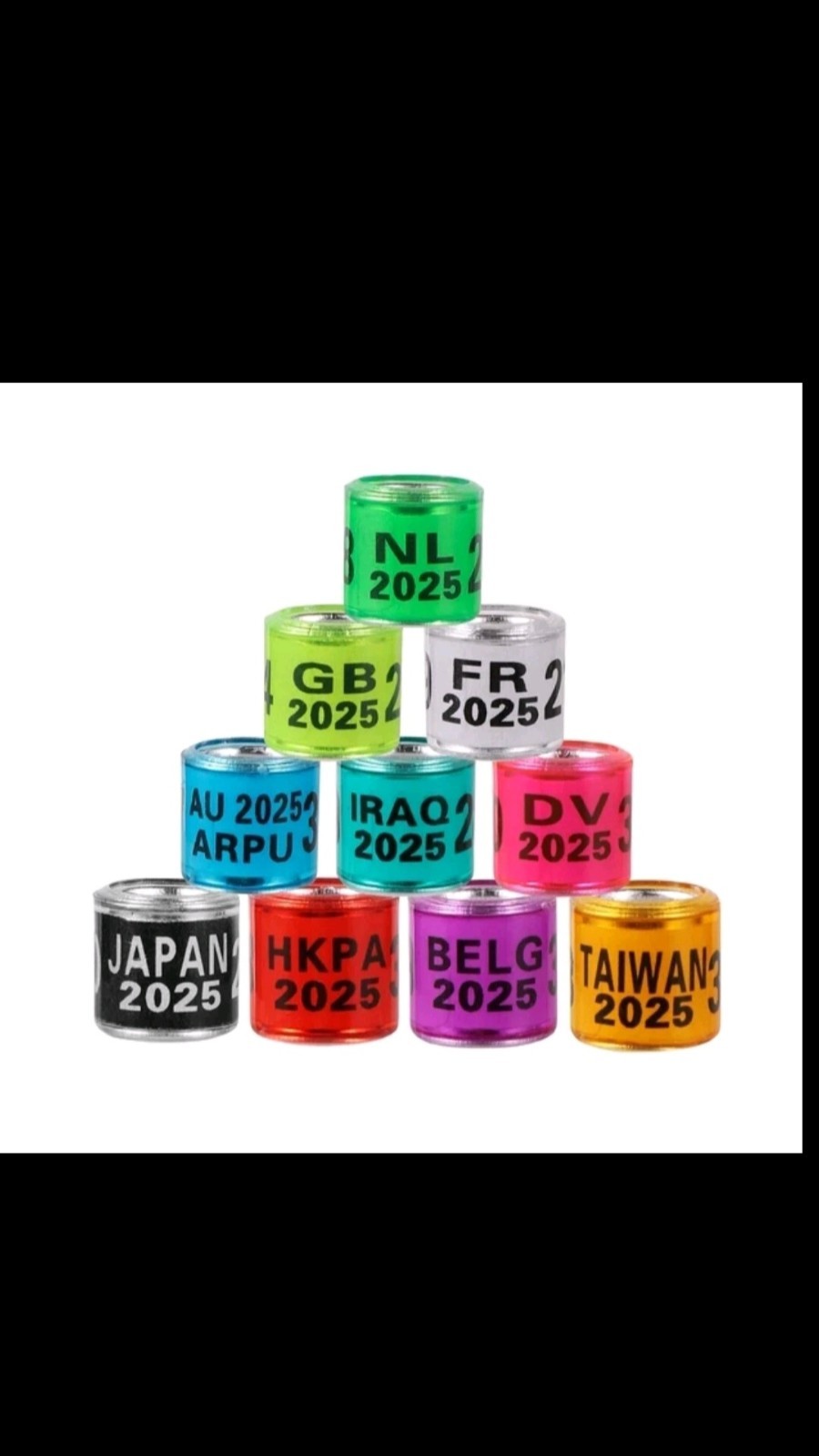 35Pcs Pigeon Ring 2025 Identification Rings Bird Leg Bands Foot , 5 Dif Color.