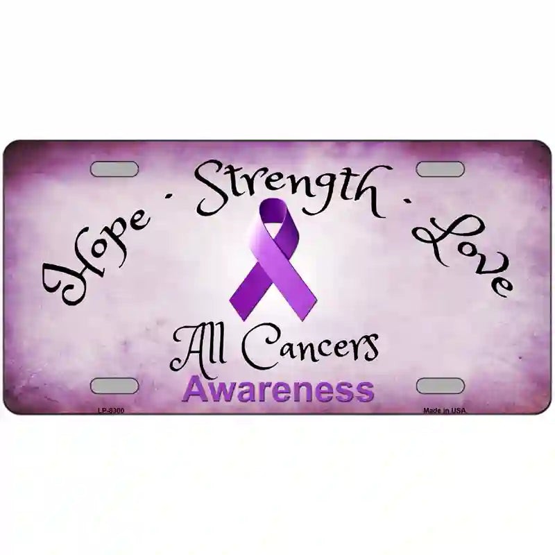 All Cancer Awareness Ribbon Metal License Plate Sign ~ BUY 2 GET 1 FREE!