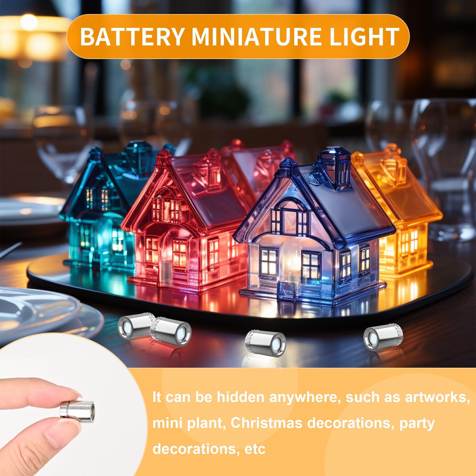 12 Pack Mini LED Lights, Cold White Small LED Light, Mini Spotlights for Disp...