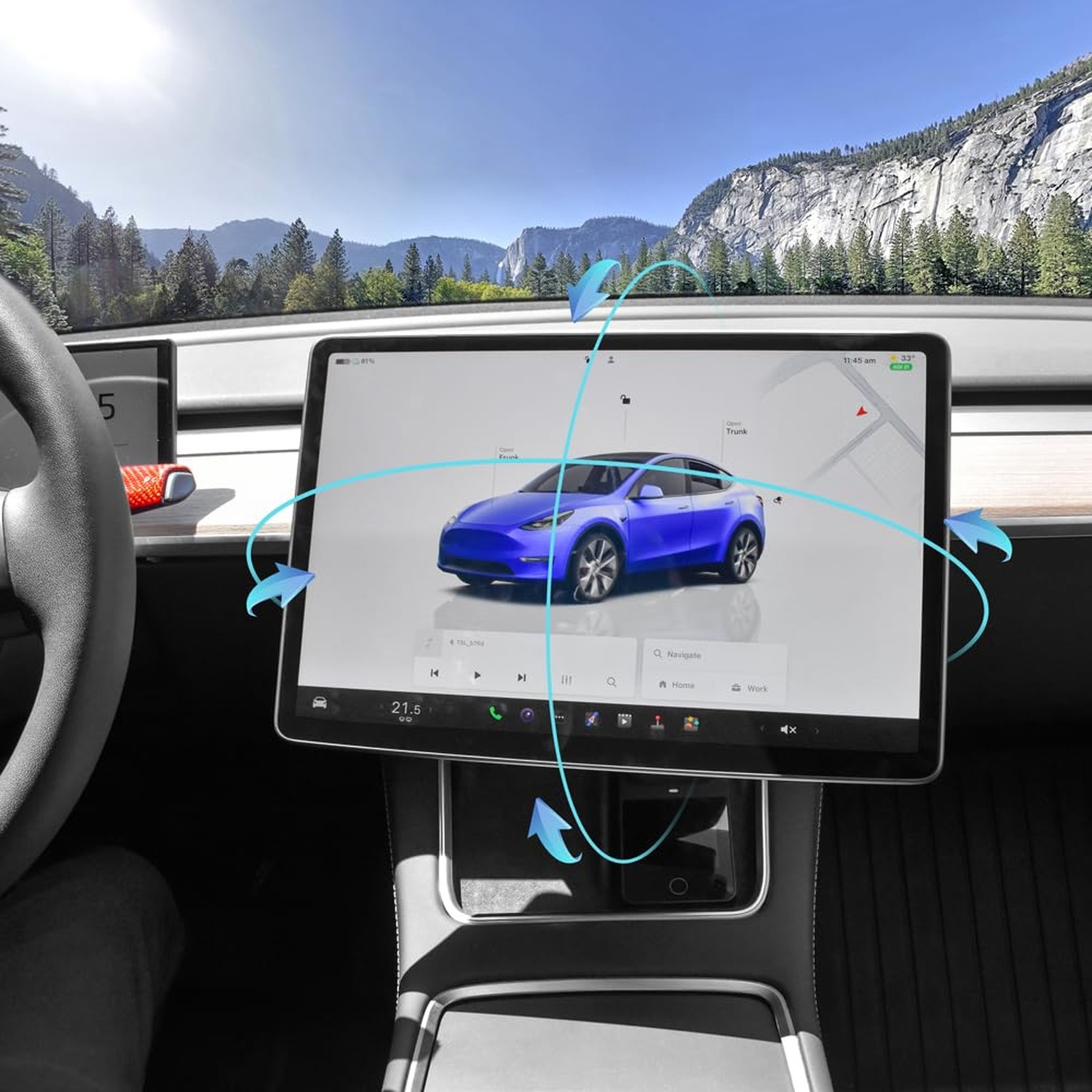 Screen Swivel Mount for Tesla Model Y 2019-2024 & Model 3 2017-2023 Left/Righ...