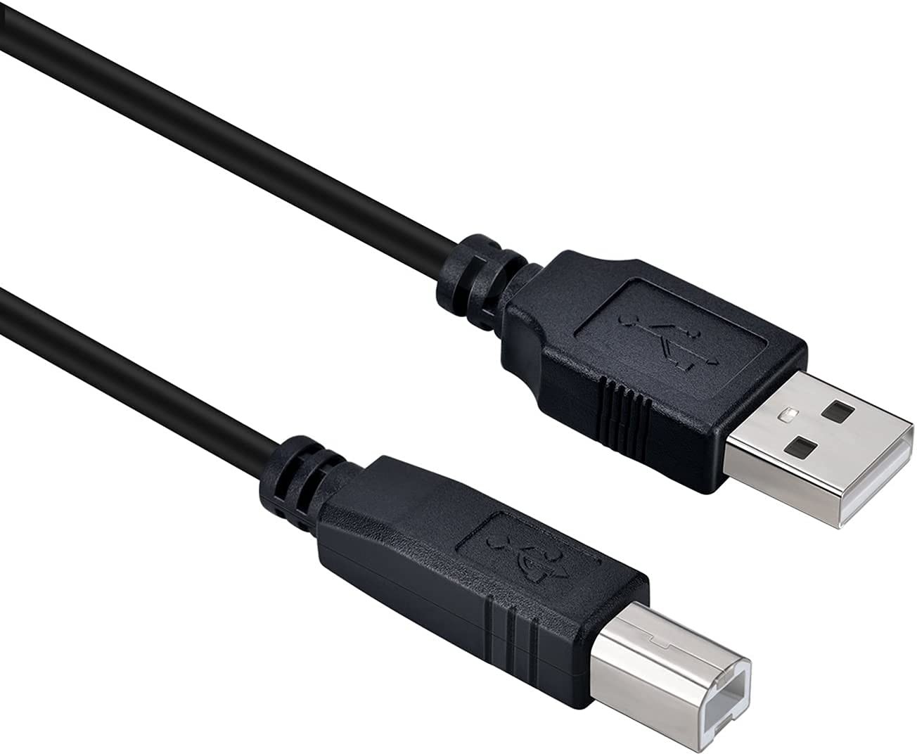 MIDI Controller USB Cable B Cord Compatible 3 meters, Black