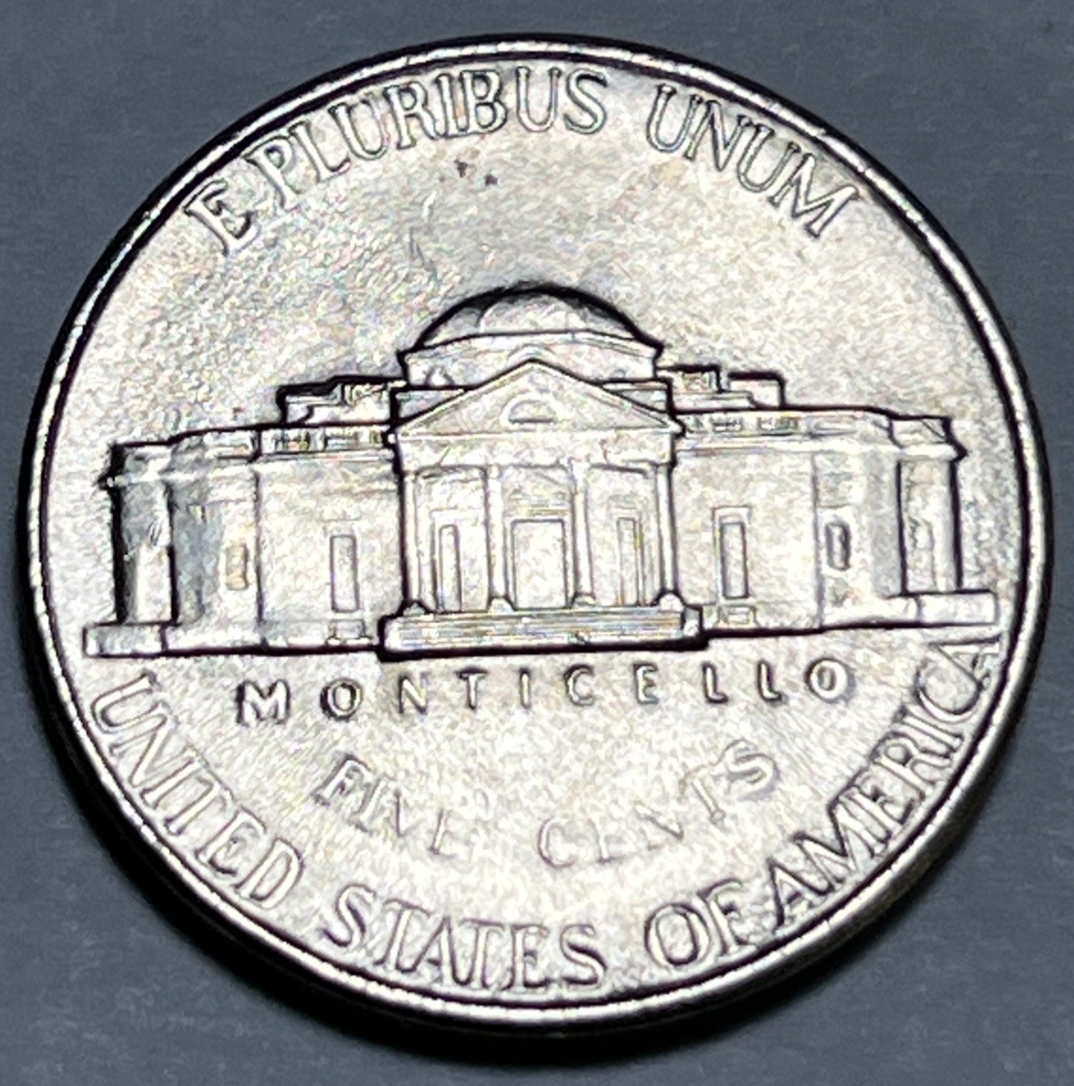 2002 P Jefferson Nickel Error Weak Strike Through Grease Faint Date & Lettering