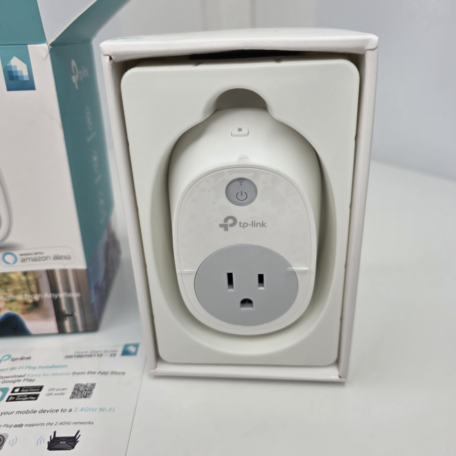 TP-Link HS100 Smart WiFi Plug Compatible W/ Alexa & Google Assistant - White