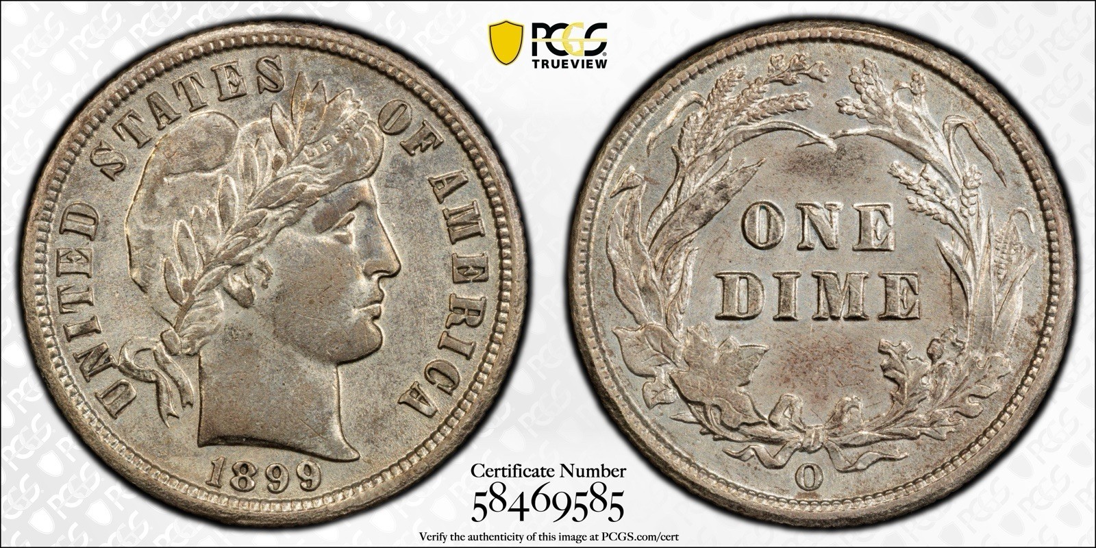 1899-O Barber Dime PCGS XF Details