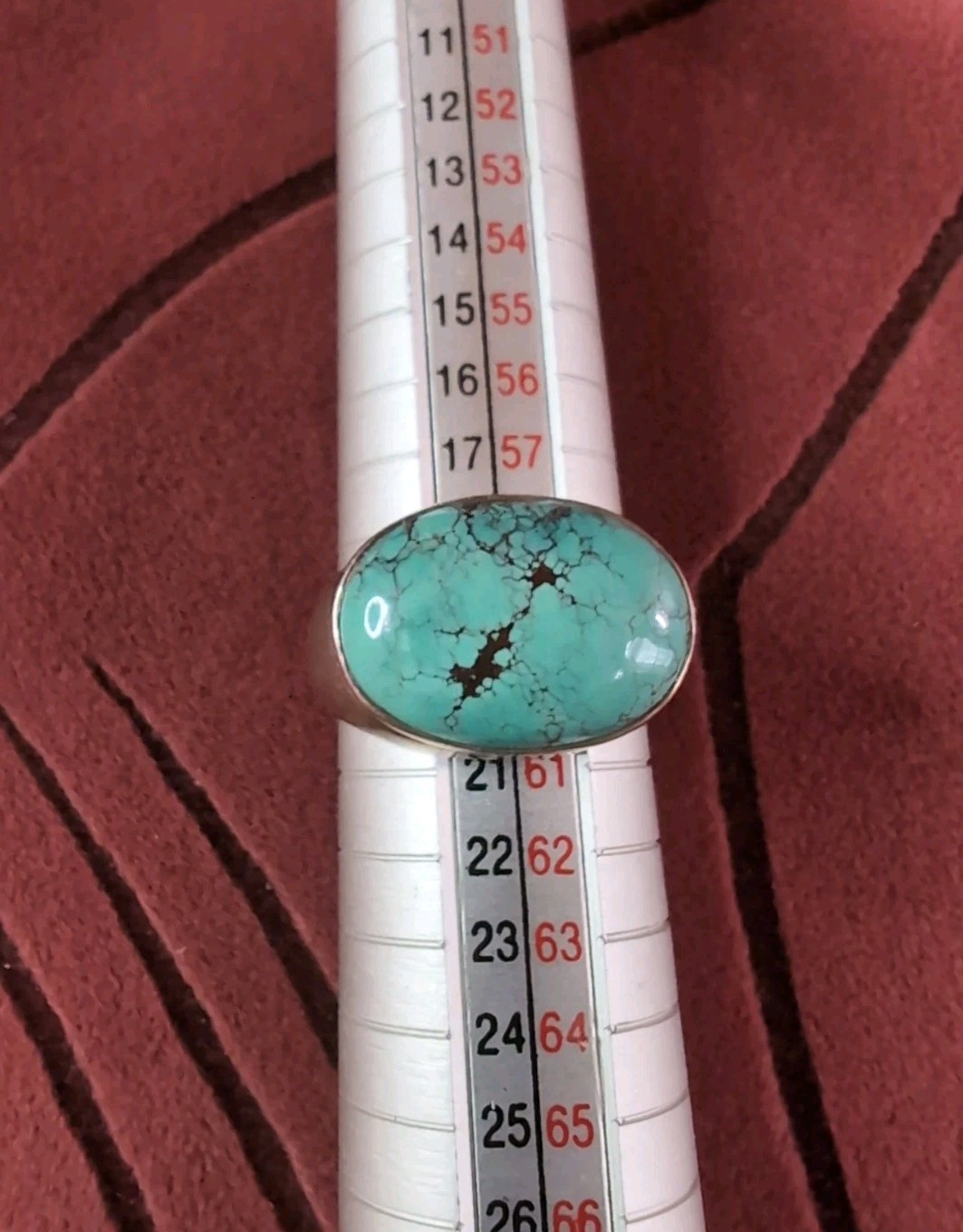 Statement Turquoise 925 Sterling Silver Dome Style Band Size 9