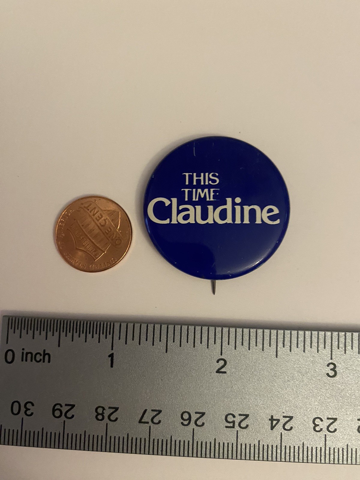 This Time Claudine Pin Back Button P31