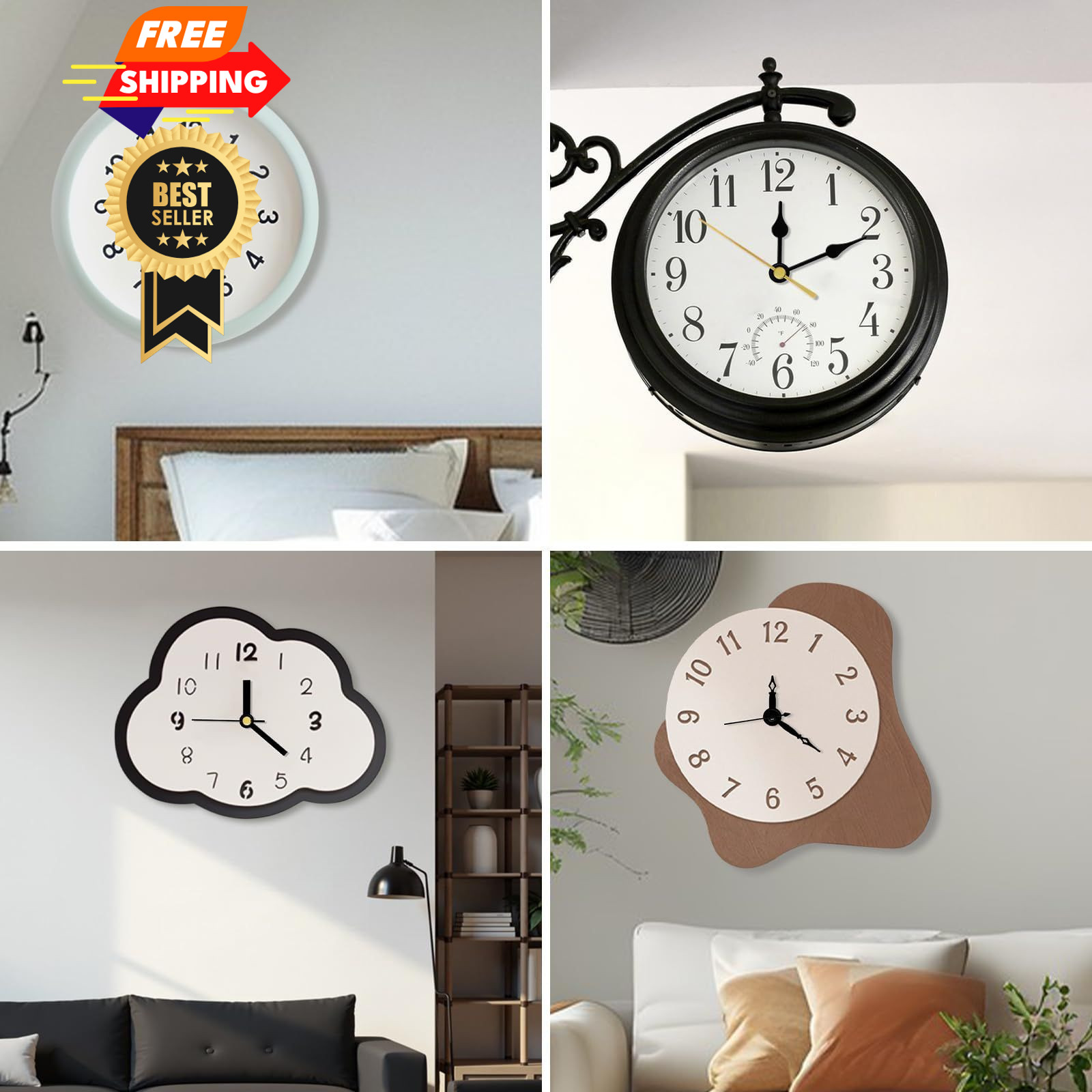 3PCS Clock Mechanism Kit, Quartz Movement Replacement with 8 Black