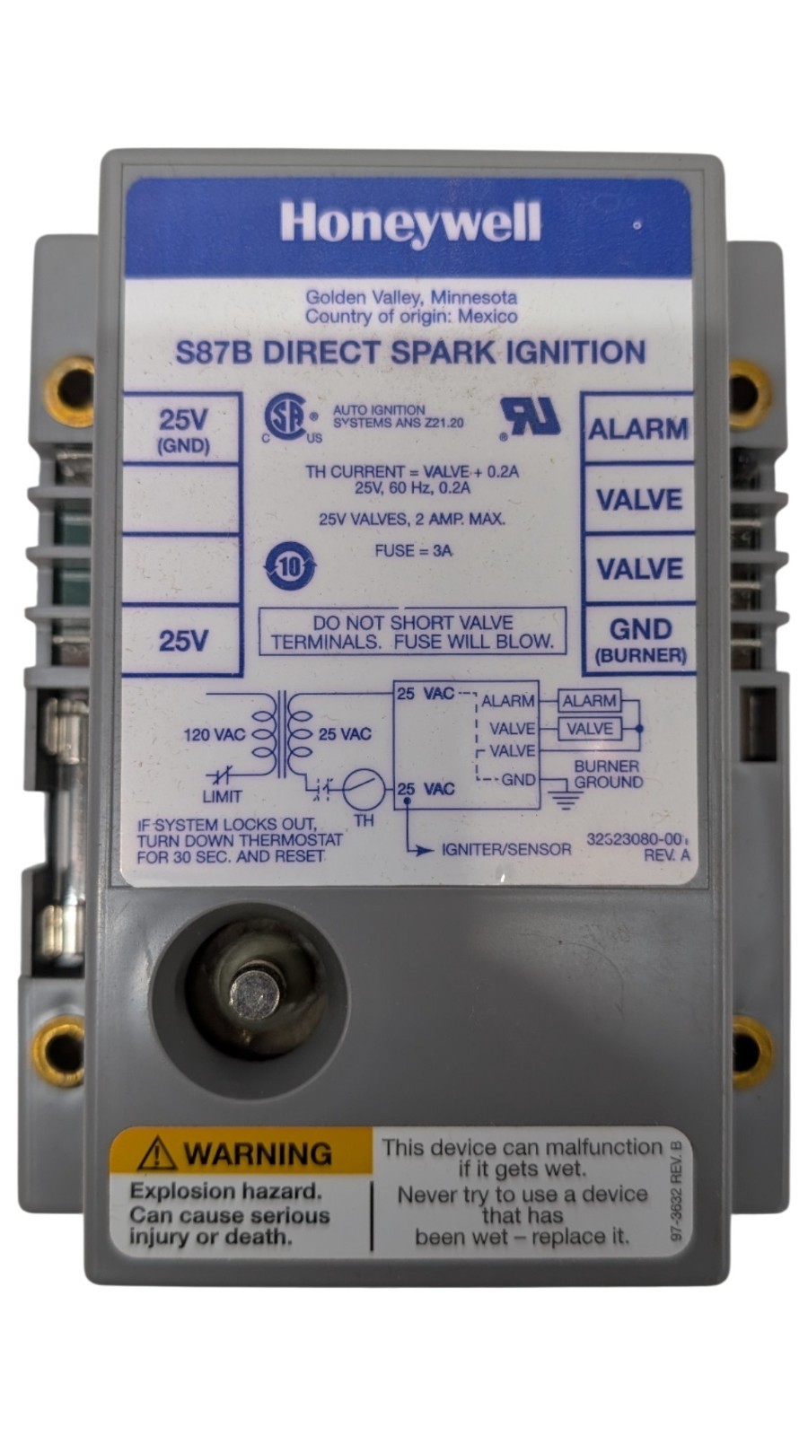 Honeywell S87B Direct Spark Ignition Control S87B1008