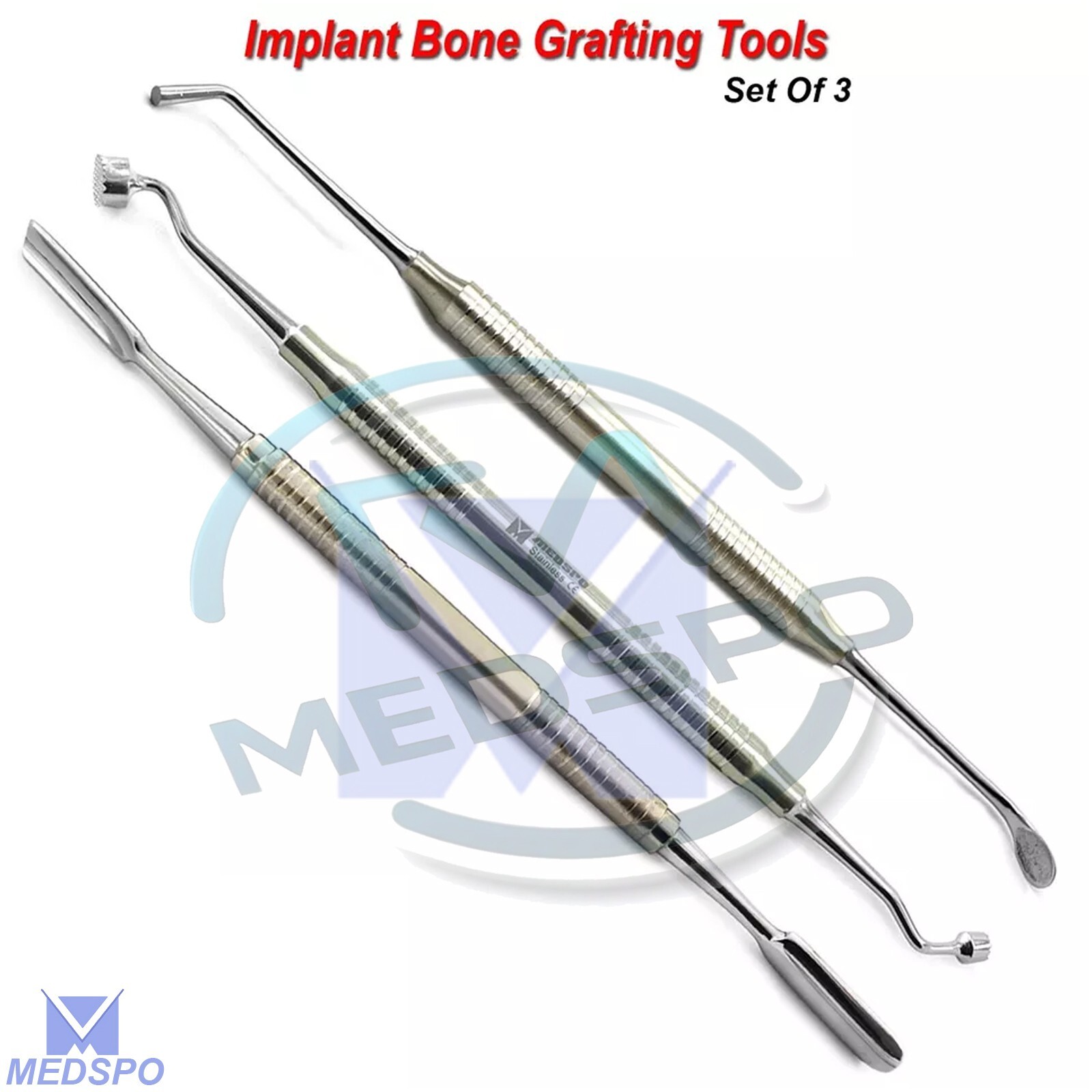 Implant Oral Surgery Palti Bone Spoon Graft Packer Bone Scraper Dental Tools kit