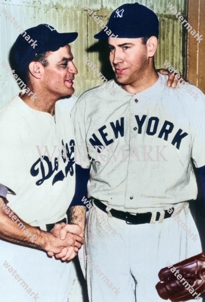 GQ133 Hank Bauer Yankees -Carl Furillo Dodgers 8x10 16x20 Colorized Photo