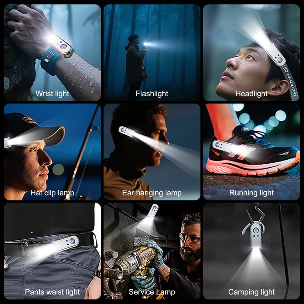 USB Rechargeable LED Headlamp Headlight Flashlight for Camping, Hiking, Hunting