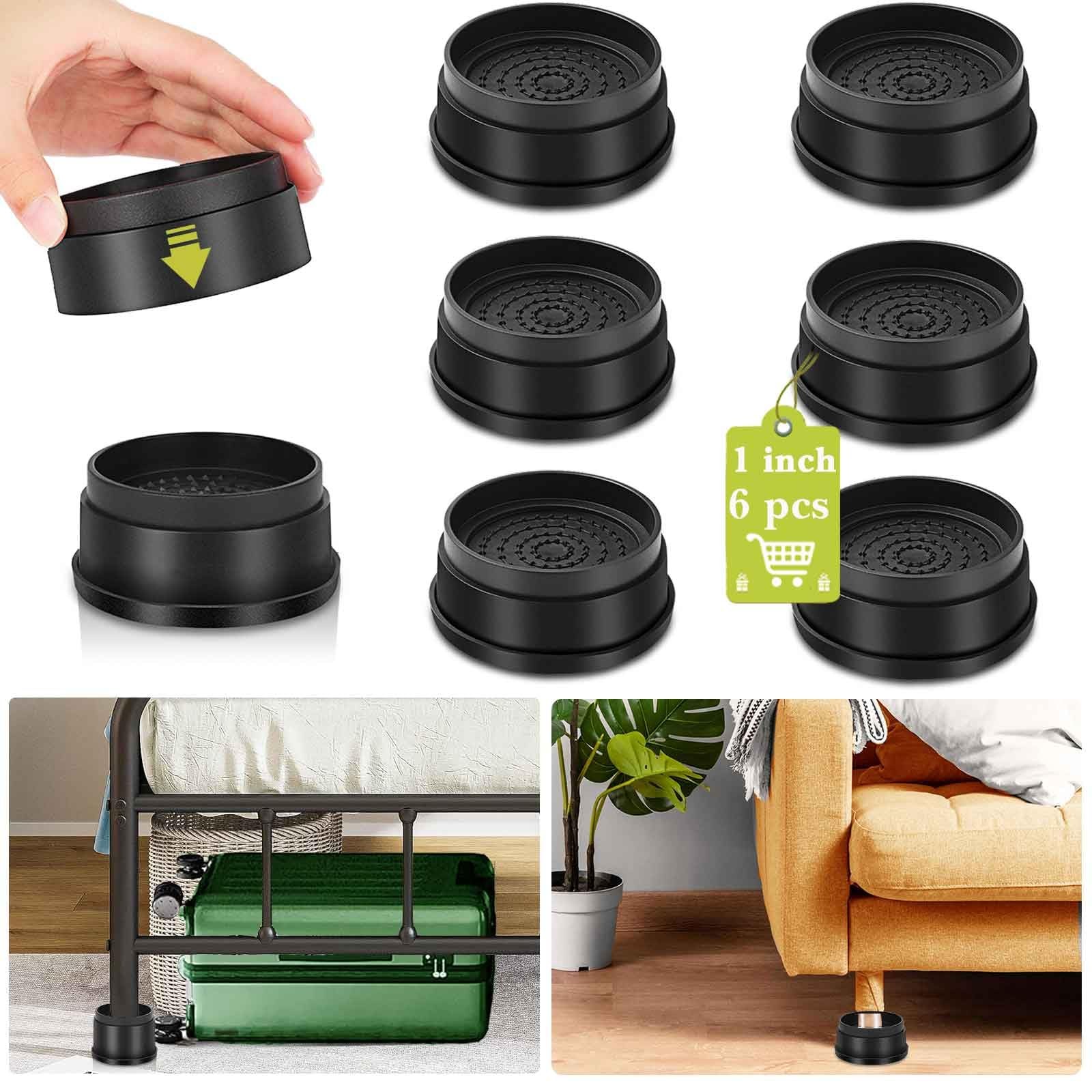 6 Pack Furniture Risers 1 Inch, Adjustable Bed Risers Heavy Duty for Table De...