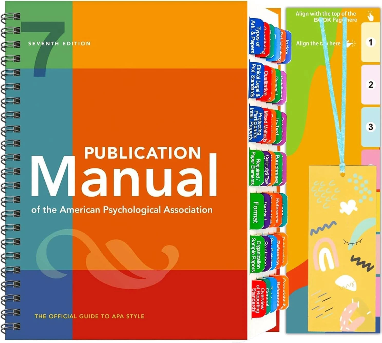 Durable Waterproof APA Manual 7th Edition Tabs with Easy Install Bookmark Guide