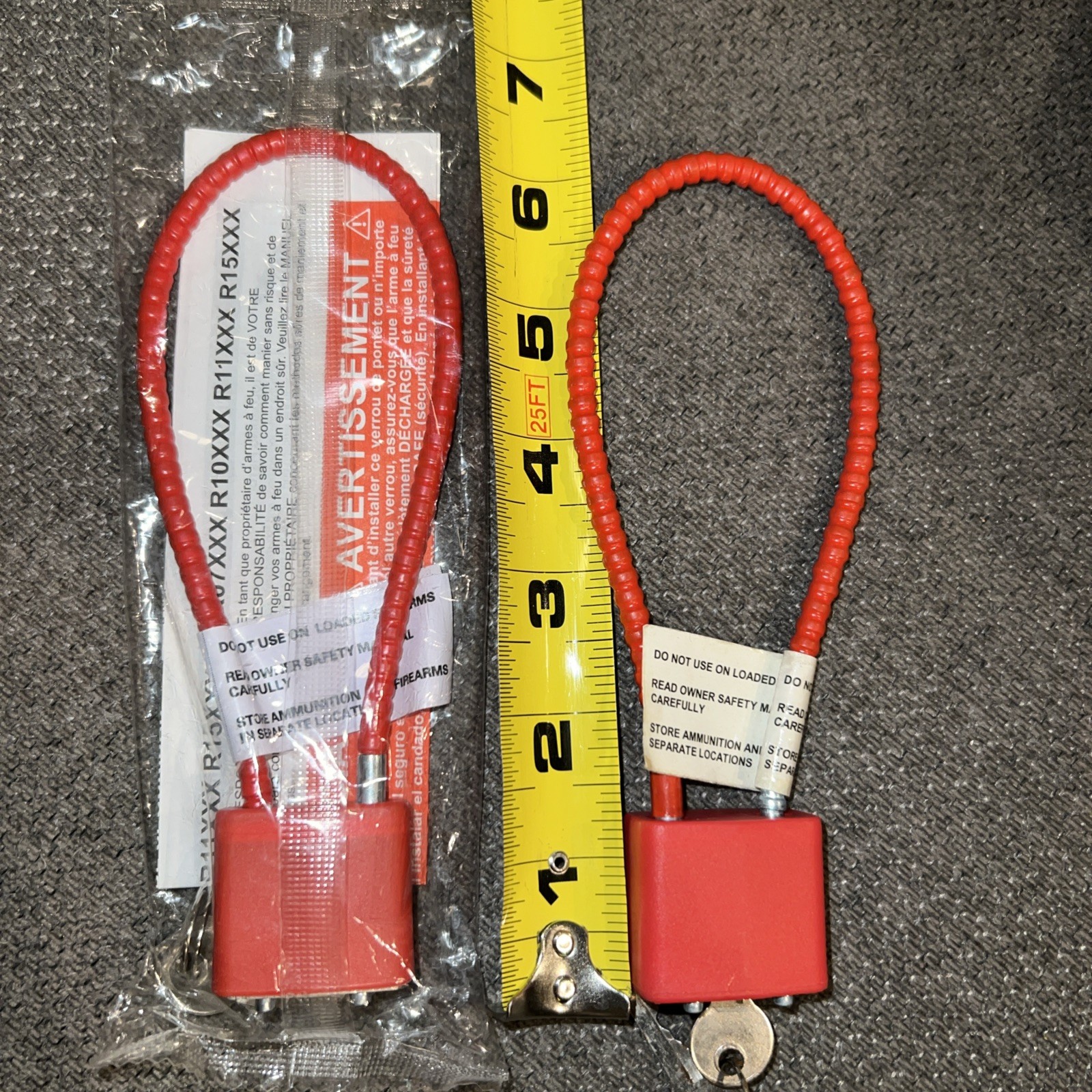 NIP Firearm Safety Cable Child Safety Locks Lot of 3, Different Sizes 30mm