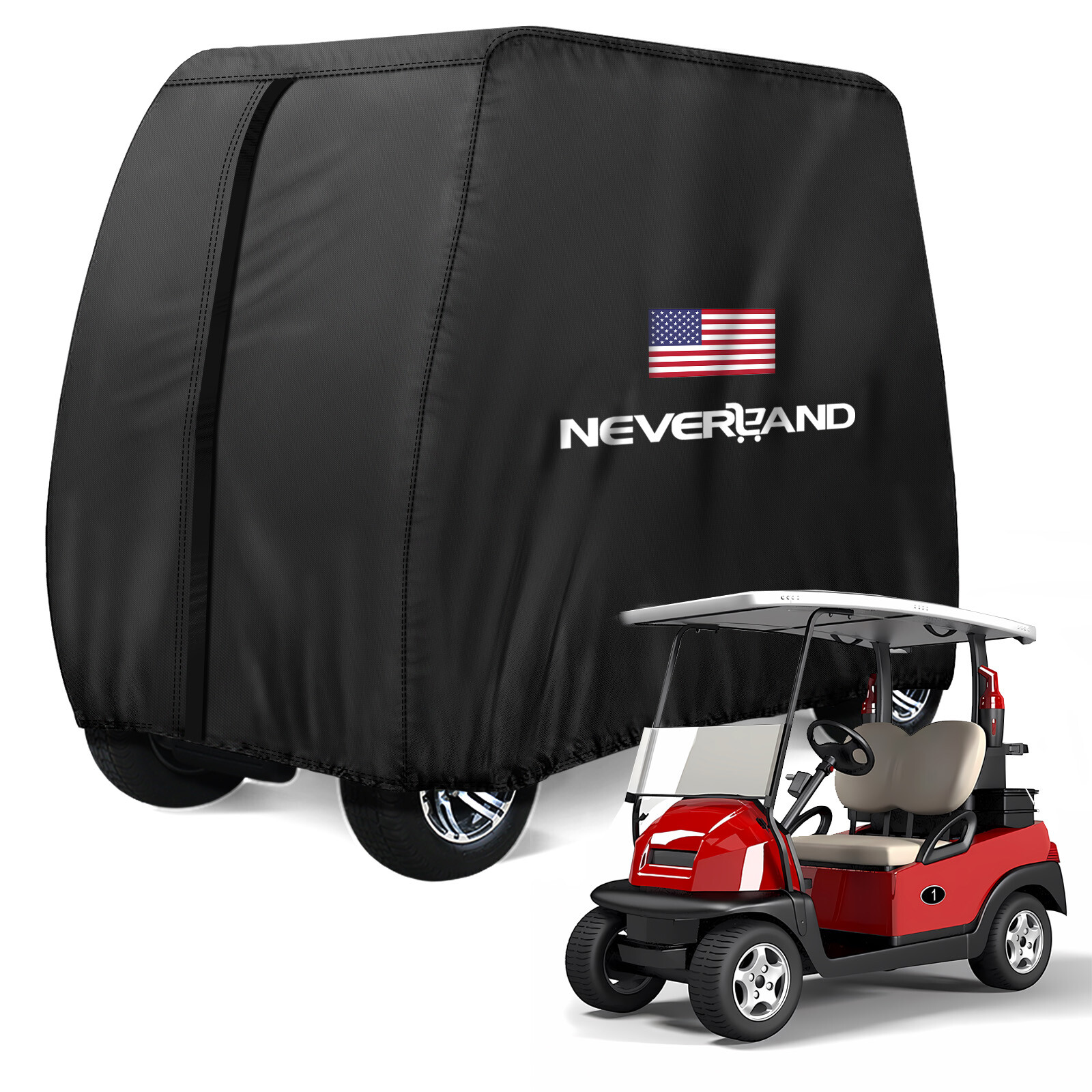 Heavy Duty Golf Cart Cover Tarp 4 Passengers Waterproof for EZGO Club Car Yamaha