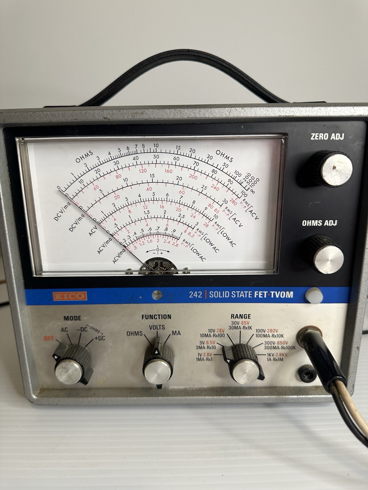 Vintage Eico 242 Solid State FET - TVOM Multimeter w/Probe UNTESTED For Parts