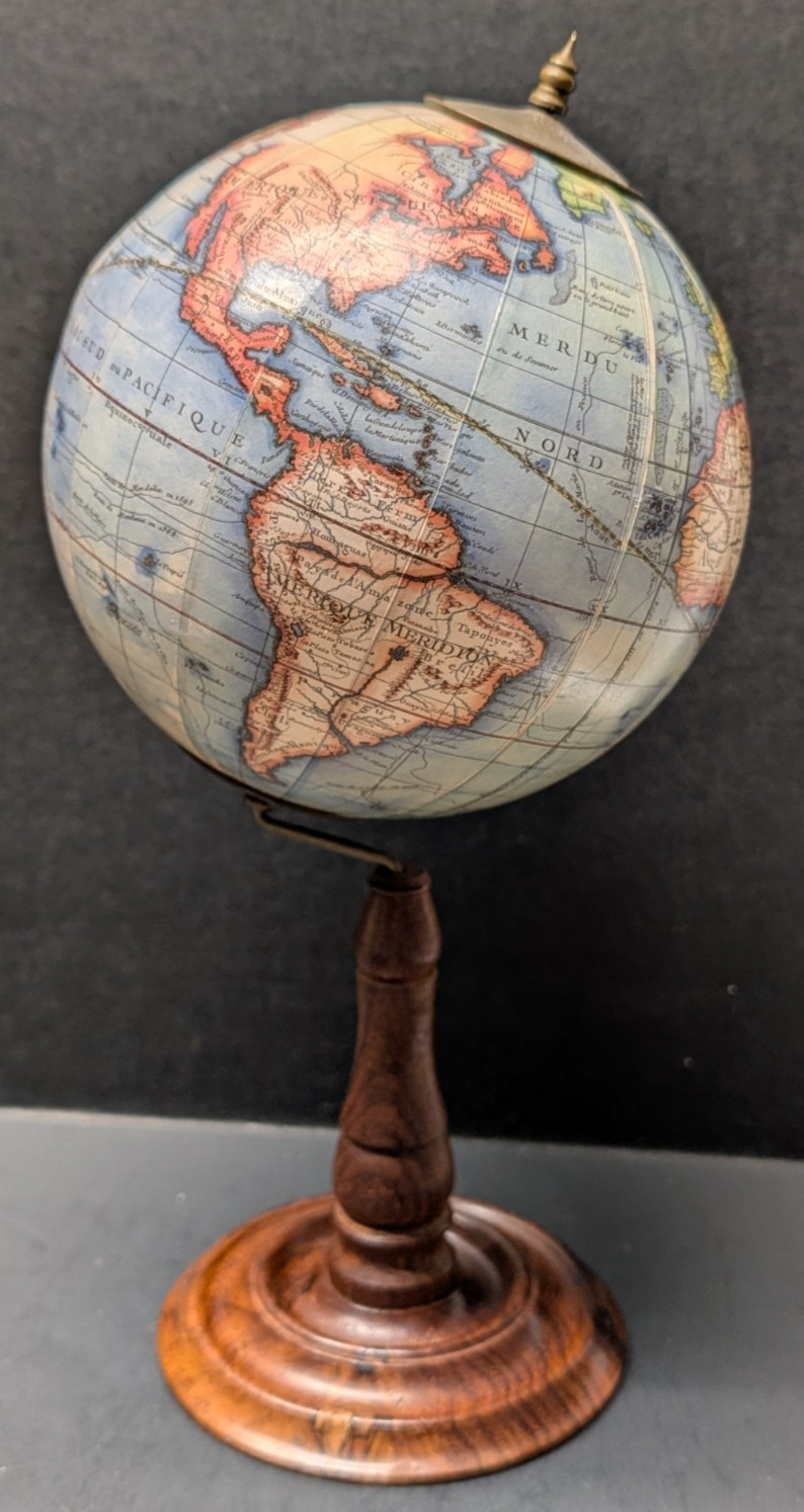 Vintage Reproduction of a Vaugondy French World Globe of 1745 11.75"H x 6"W