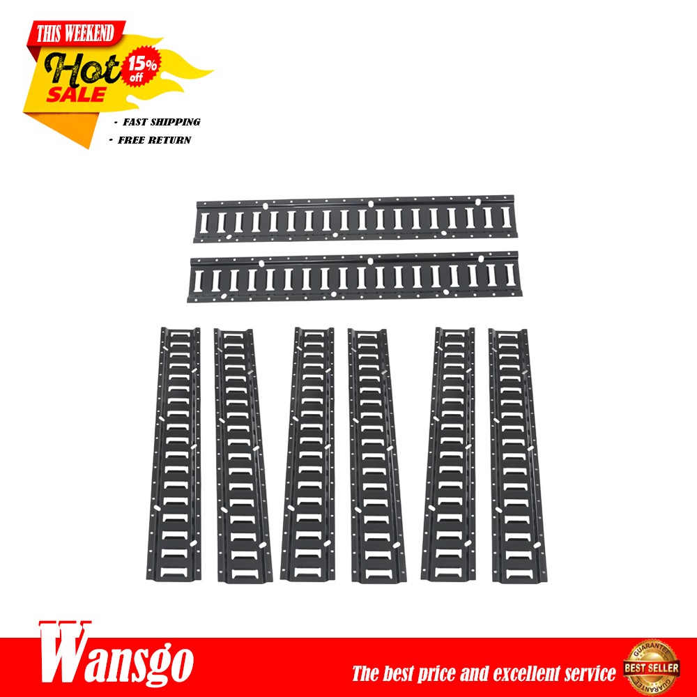New 3ft Powder-Coated Steel Enclosed Trailer E Track Rails Tie Down 8 Pack