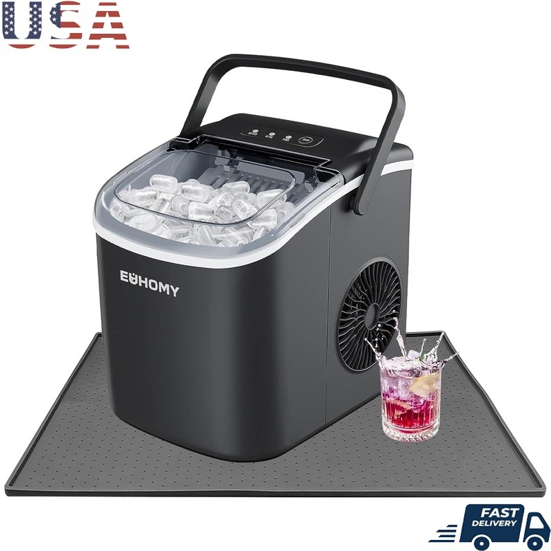Silicone Ice Maker Countertop Mat Non-Slip Spill-Proof Kitchen Tray 11.8x18.9 US