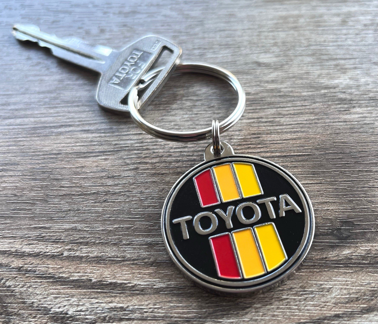 3 Stripe Toyota Silver Metal Key Chain