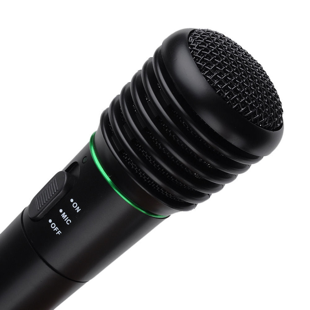 Dynamic Karaoke Vocal Wireless Wired Handheld Microphone Mic FM Receiver System