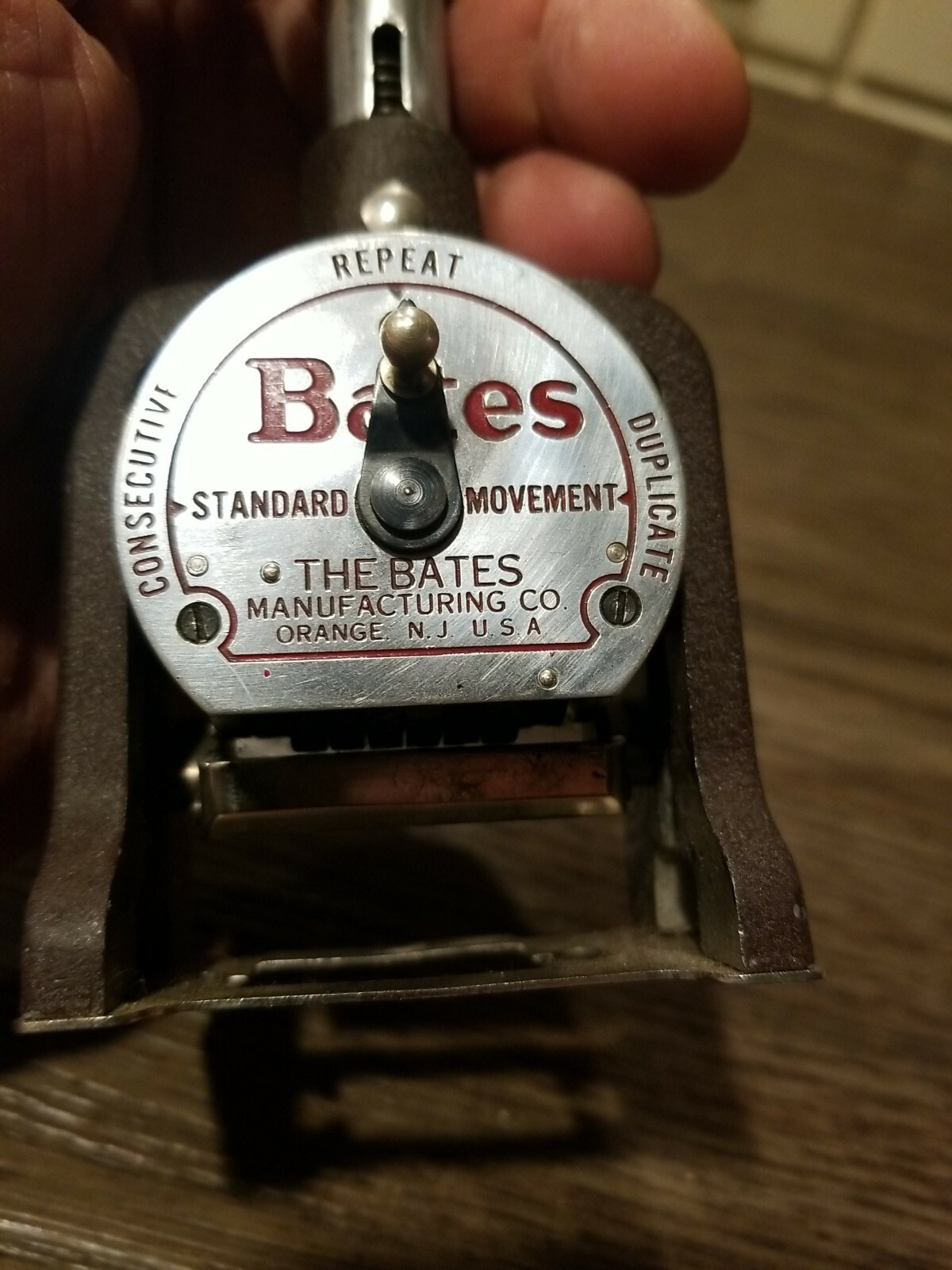 Bates Vintage Numbering Machine Stamper 6 Wheel Style E