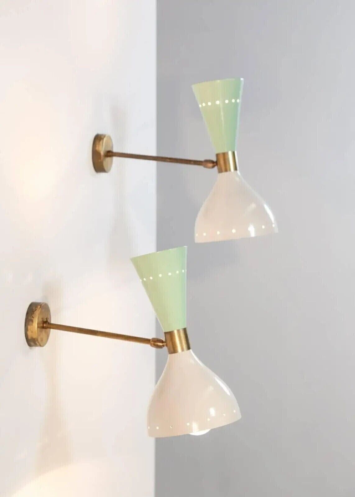 Pair of 1950s Italian Modern Diabolo Sconces Stilnovo Style Wall Light Fixture