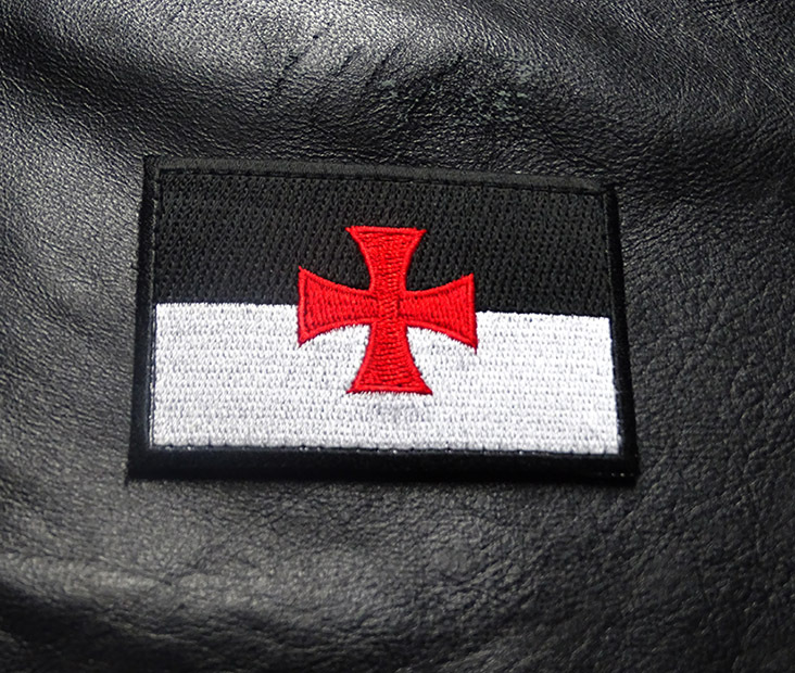 Knights Templar Cross Infidel Christian Hook Fastener Embroidered Patch 3.0 inch
