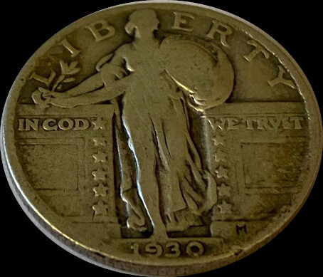 1930 Standing Liberty Quarter Fine Grade 90% Silver