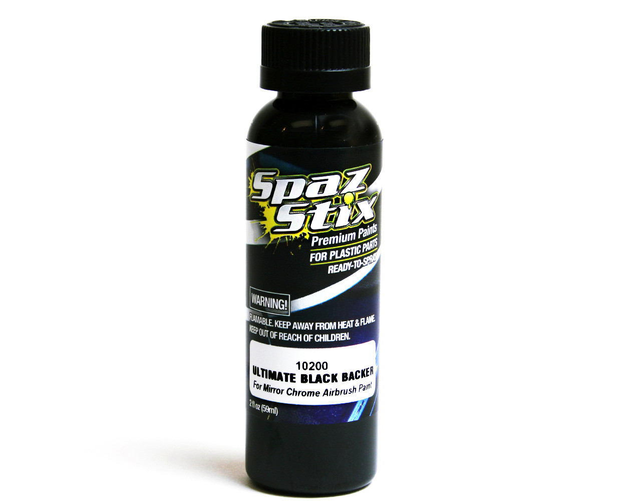 SPAZ STIX ULTIMATE BLACK BACKER for MIRROR CHROME AIRBRUSH PAINT 2 OZ. SZX10200