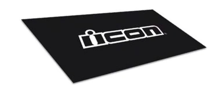 Icon Icon Logo Mat - 31.5in. x 78.75in. - Black Motorcycle Street Bike 9201-0081