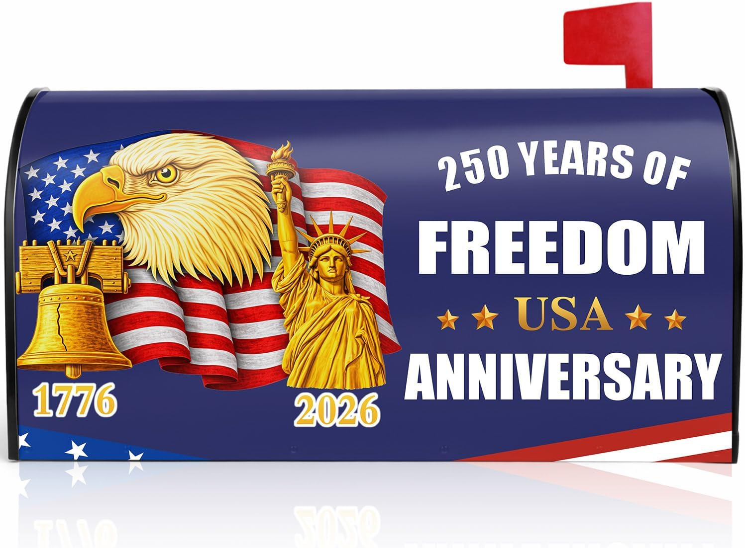 250 Anniversary American Magnetic Mailbox Cover 250 Years of Freedom Patriotic M