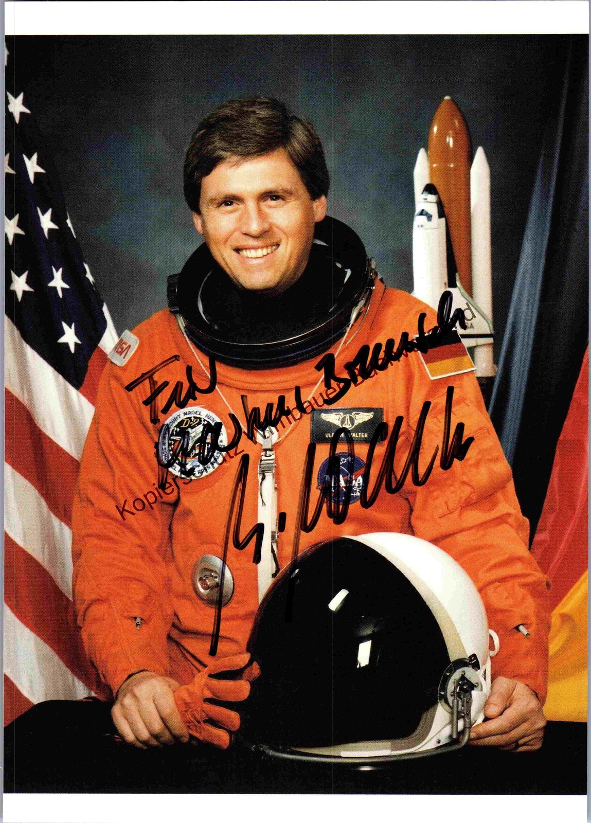 Original autograph Ulrich Walter astronaut // autograph signed signed 306173