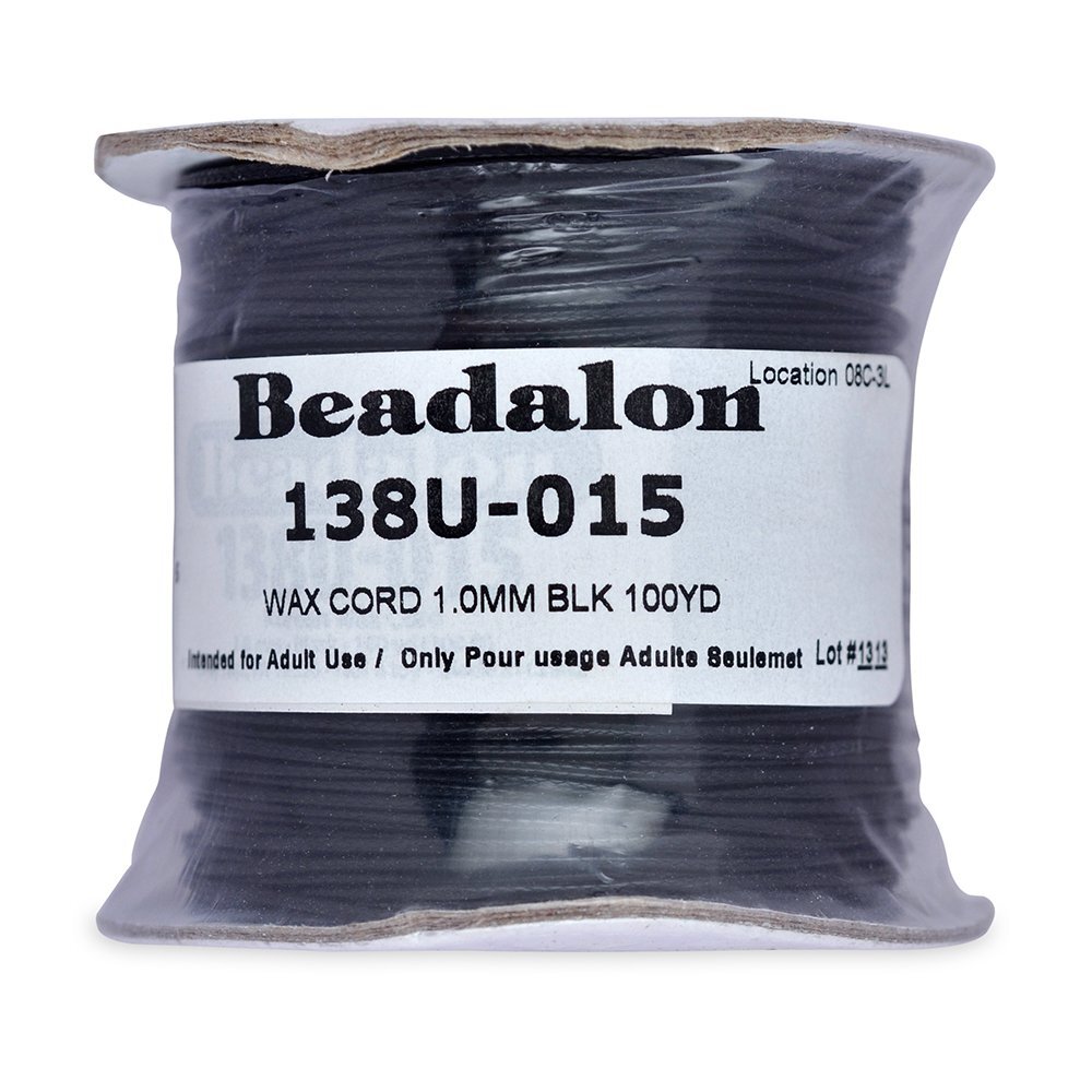 Korean Wax Cord 1.0mm Black 100 -Yard