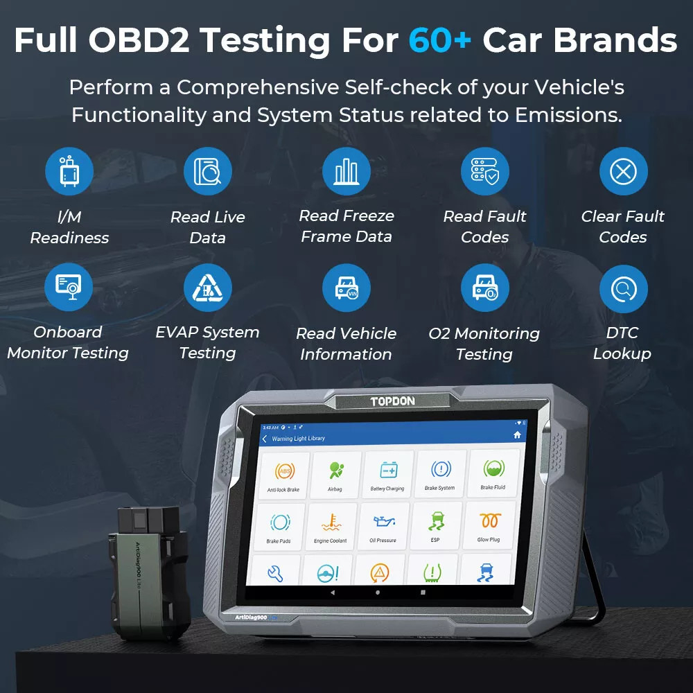 2025 TOPDON ArtiDiag900 Lite BT Auto Diagnostic Scan Tool All System Active Test