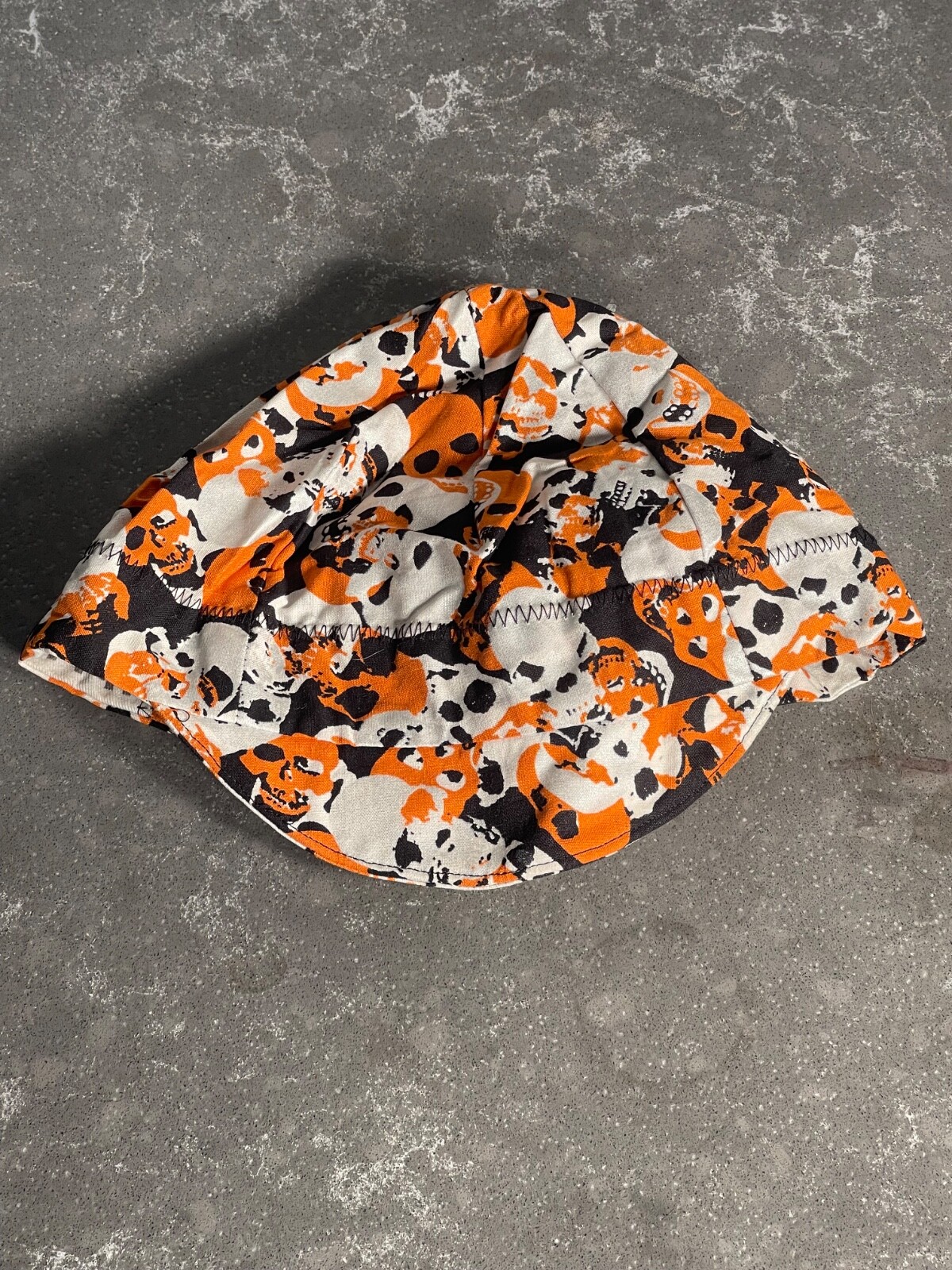 Funk Stitch Orange Skulls Cycling Cap Size Medium Hat NEW