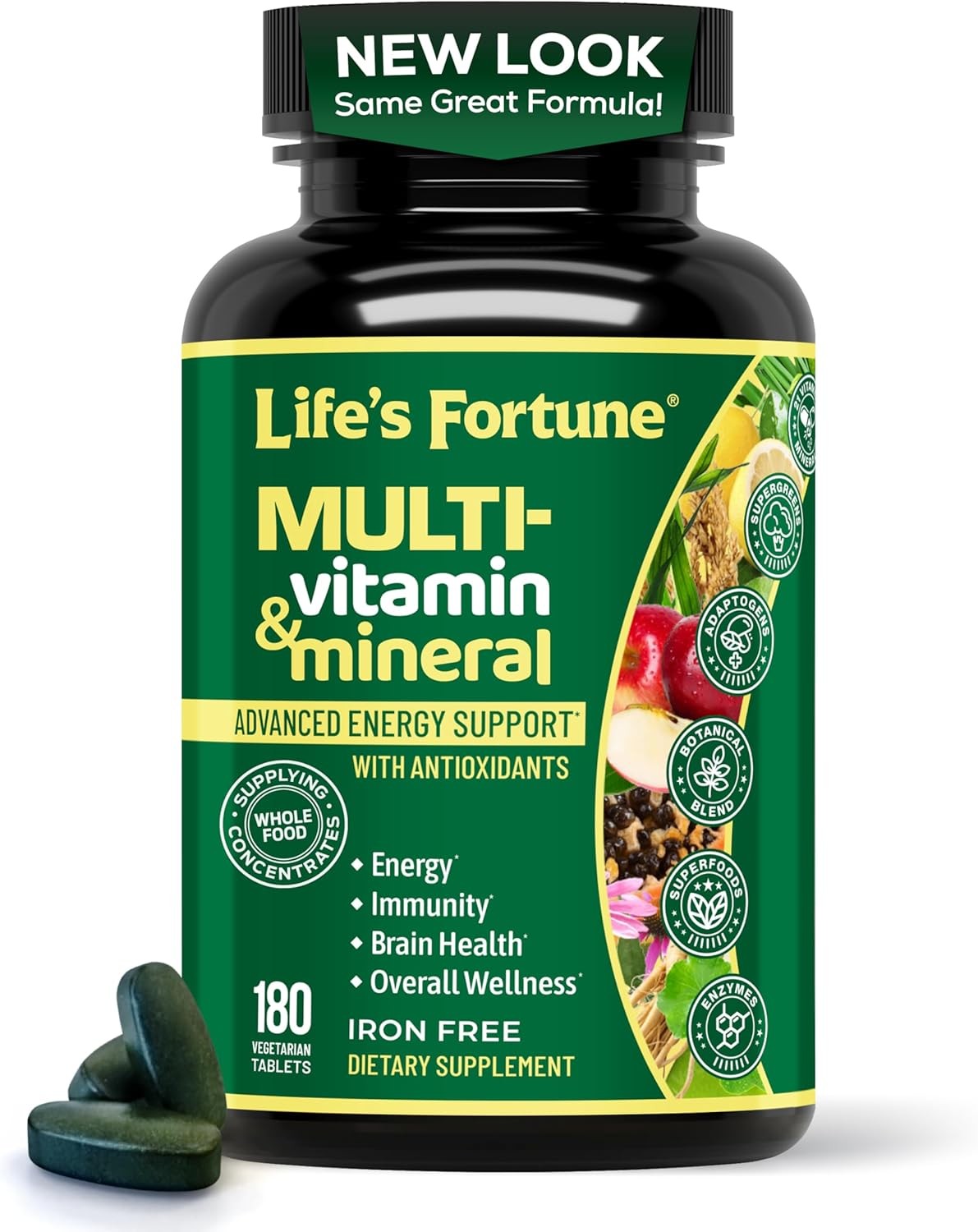 Life's Fortune Multi Vitamins & Minerals for Natural Energy, 180 Tab