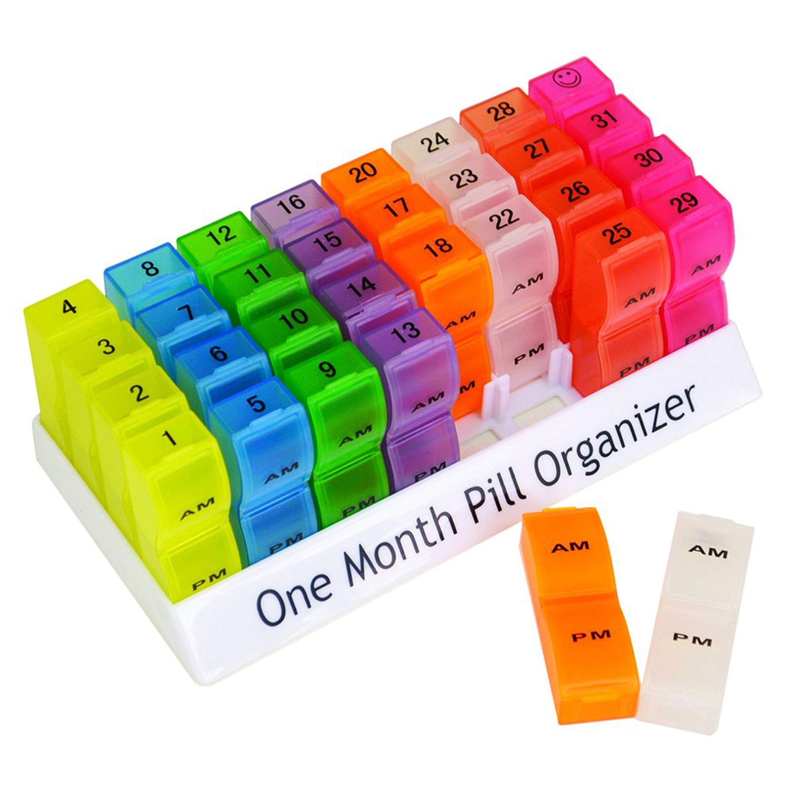 Deke Home - Monthly Pill Organizer 2 Times a Day, 2 a Multicolor