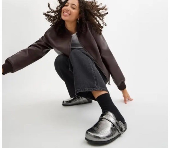 NWOB Coach 'Blake' Silver Metallic Clogs. Size 5. MSRP $150