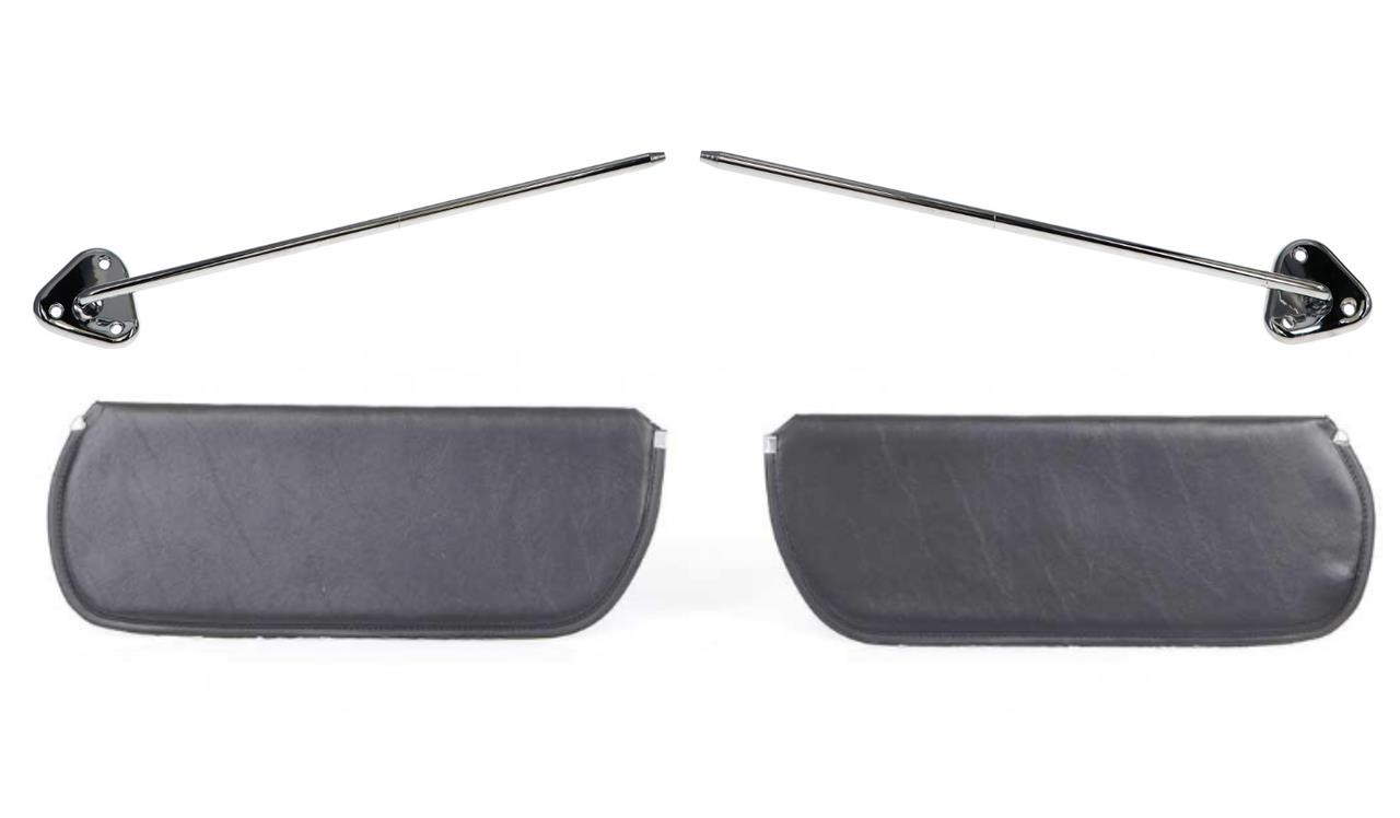 Black Sun Visor and Chrome Rod 4 Pc Set- 73-87 Chevy GMC Truck