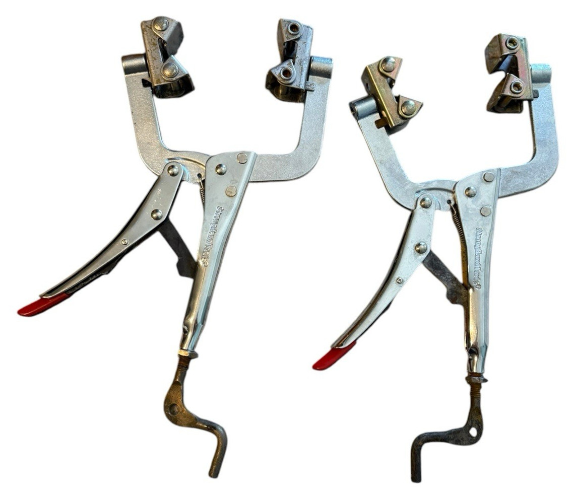 Set of Two Strong Hand Tools 11" Pipe Pliers w/ V-Jaw (PG114V)
