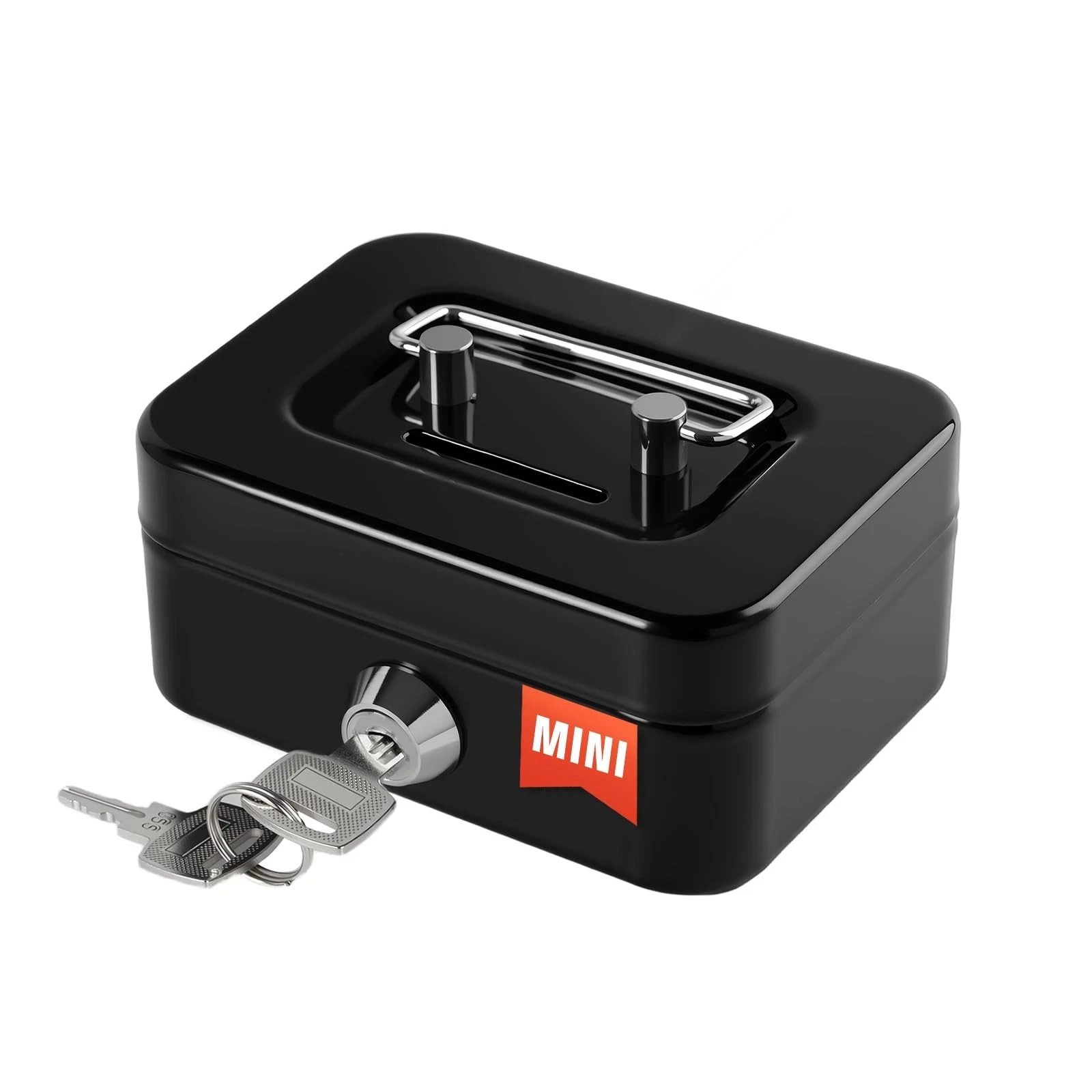 Mini Cash Box Metal Piggy Bank Cash Box with Lock and Keys for Casino
