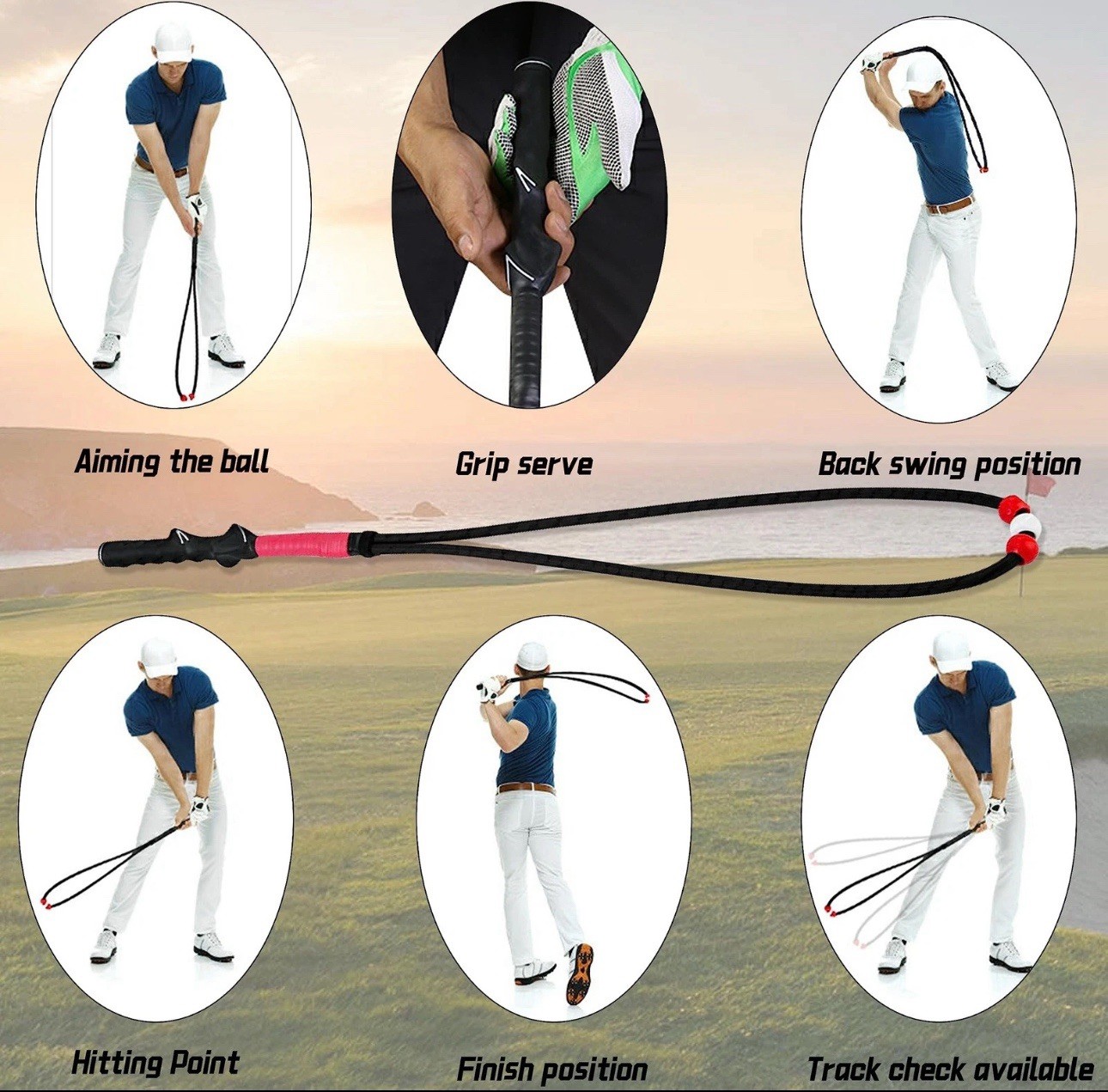 PGM Golf Swing Trainer, Golf Swing Training Aid - Golf Power Resistance Train