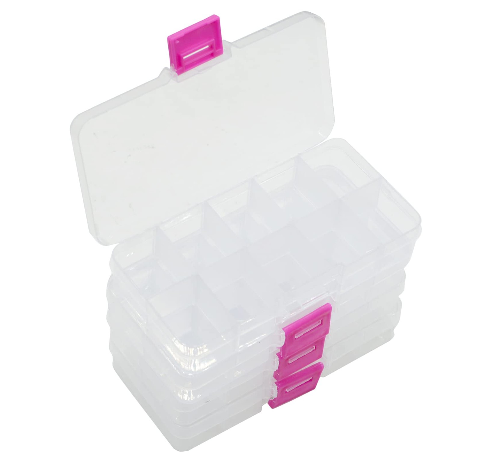 Yansanido 4 Pcs 10 Grids 5 Inch x 5 inches x 2.5 x 1 inch, Clear Pink