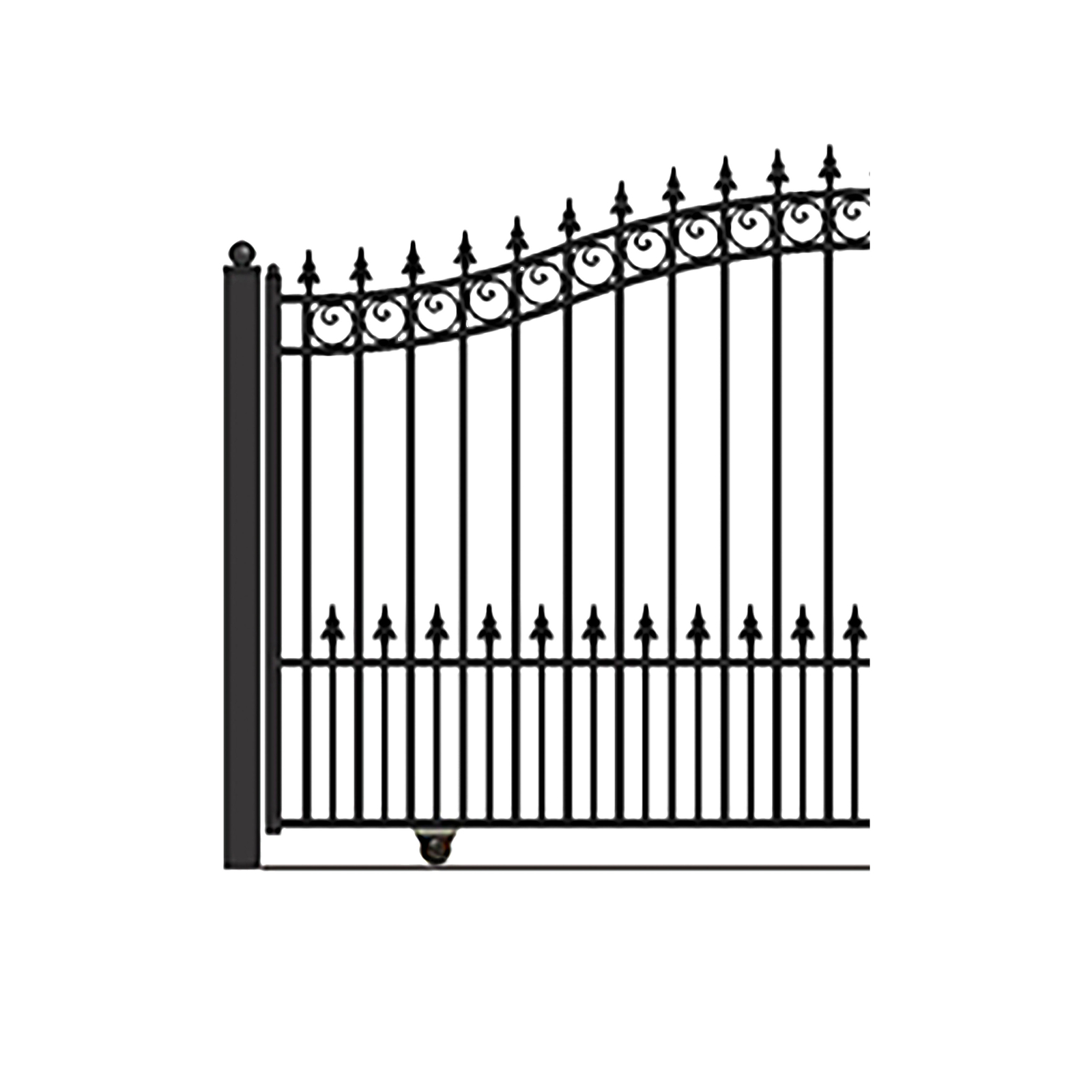 ALEKO Garden Yard Steel Single Sliding 12' Gate Prague Style with Gate Opener