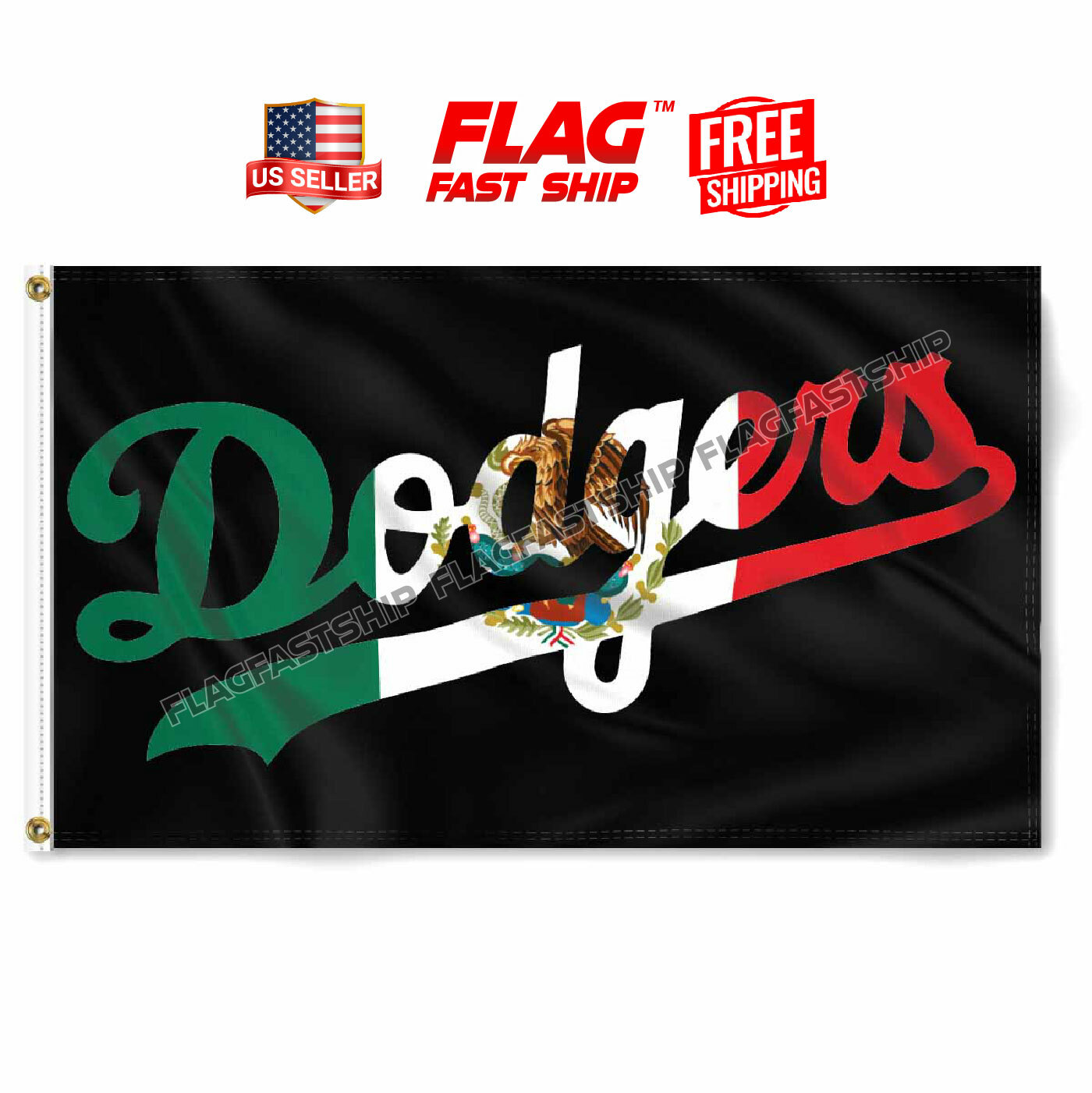 LA Dodgers Flag 3X5 Banner Logo Mexico Baseball W Grommets Fast FREE Shipping