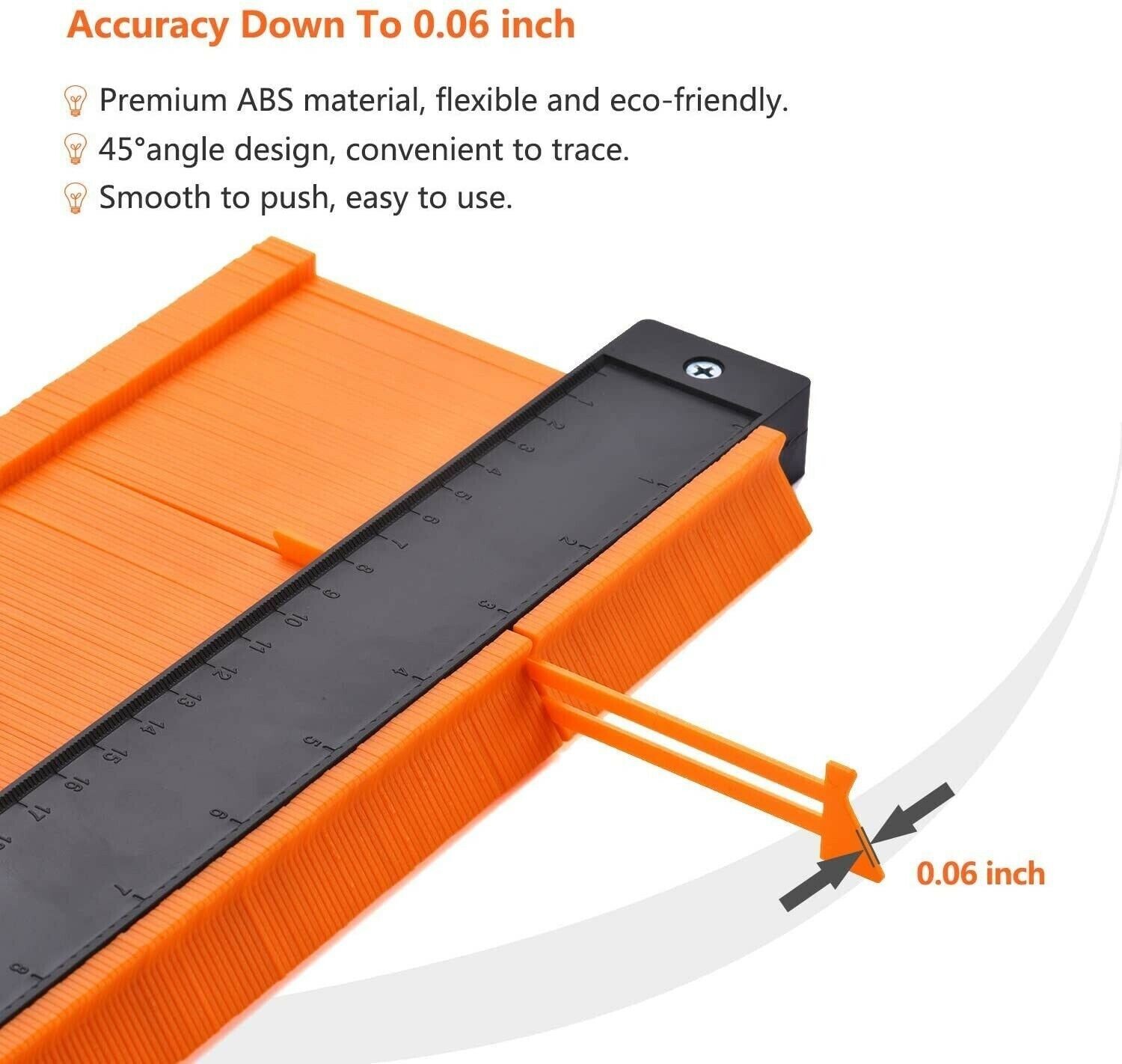 Lock Shape Profile Contour Gauge Plastic Woodworking Tool Duplicator Irregular