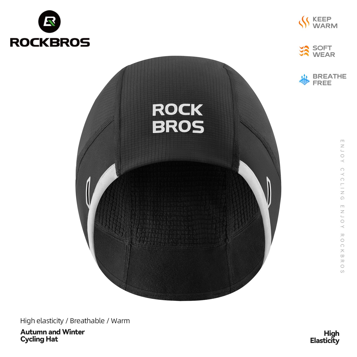 ROCKBROS Winter Cycling Fleece Warm Hat MTB Windproof Ear Protection Head Cover