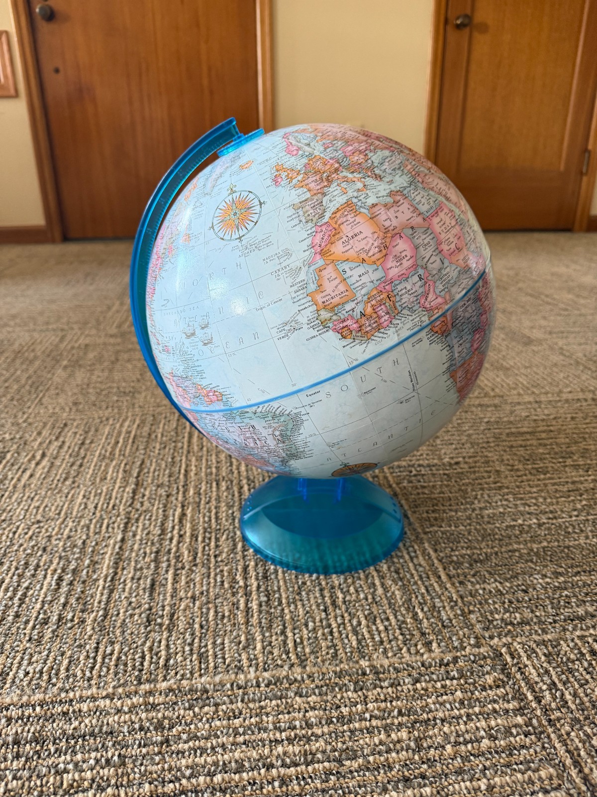 spinning children's tabletop globe, plastic