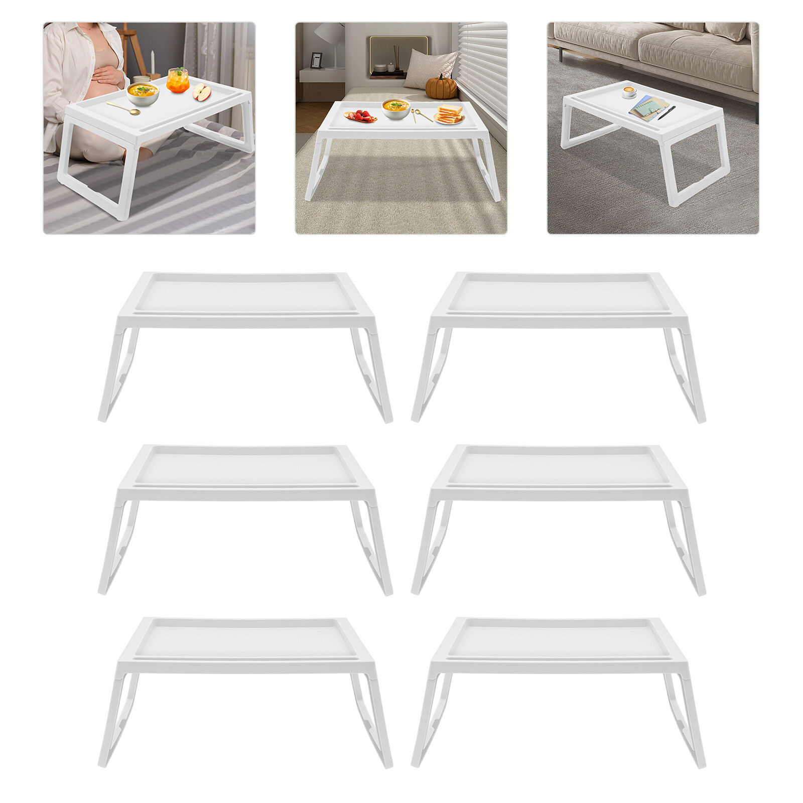 Laptop Table Stand Lap Sofa Bed Tray Foldable PC Notebook Desk With Phone Slot